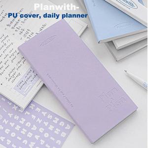 Planwith Kawaii Notebook 일일 플래너 휴대용 PU 소프트 커버 일정 작업 시간 계획 일정 자체 작성 날짜 학습