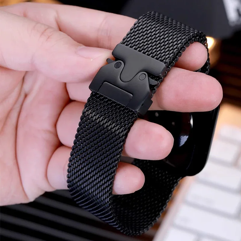 Apple Watch Ultra 2 밴드 용 밀라노 루프 스트랩 49mm 45mm 46mm 44mm 42mm 41mm 40mm Correa 팔찌 iWatch 시리즈 10 SE 9 8 7 6