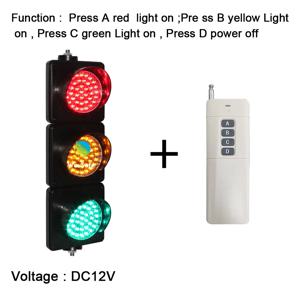 맞춤형 디자인 100mm 컬러 렌즈 PC 하우징 원격 제어 기능이 있는 미니 빨간색 노란색 녹색 교통 신호등