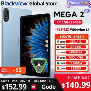 Blackview MEGA 2 태블릿 12인치 2K 디스플레이 Widevine L1 안드로이드 15 24GB(8+16) 256GB 9000mAh AI 메인 카메라 패드 PC