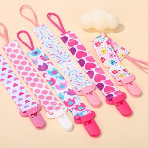 1pcs 고정 버튼 아기 만화 젖꼭지 클립 체인 리본 노리개 체인 안티 드롭 버클 스트랩 젖꼭지 먹이 세트 선물