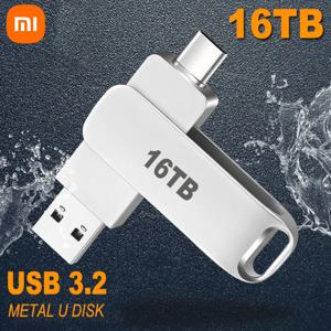 Xiaomi 16TB 3.2 플래시 드라이브 고속 USB 전송 금속 Pendrive 메모리 카드 Pendrive 플래시 디스크 Memoria 방수 스틱