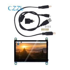 4.3 인치 USB 터치 컨트롤 HDMI LCD 디스플레이 용량 성 터치 스크린 패널 800*480 라스베리 파이 용 5 포인트 터치 IPS 모니터
