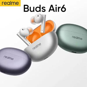 Realme 버즈 에어 6 글로벌 버전 무선 이어폰, 50dB 액티브 노이즈 캔슬링, 블루투스 5.3, 최대 40 시간 배터리 수명
