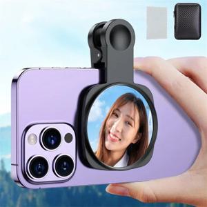 범용 스마트 폰 후면 카메라 렌즈 셀카 거울 셀카 클립이있는 고화질 반사 다기능 소형 거울