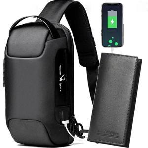 다기능 도난 방지 남성용 방수 USB 옥스포드 크로스 바디 백 숄더 슬링 백 남성용 짧은 여행 메신저 가슴 팩