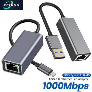 USB 유형 C 유선 이더넷 기가비트 어댑터 MacBook PC 창용 1000Mbps USB3.0 RJ45 네트워크 카드 안드로이드 USB Lan 인터넷 케이블