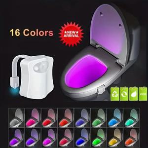 모션 센서 빛 무선 LED 야간 조명 RGB 8/16 색상 램프 화장실 욕실 분위기 빛 다채로운 센서 야간 조명