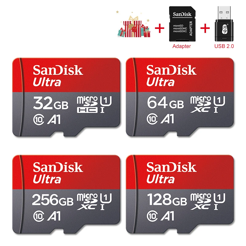 마이크로 SD 메모리 카드 TF/SDCard 32GB 64GB 256GB 512GB 120 메터/초 Class10 UHS-1 플래시 울트라 128GB 카메라/카드 리더기/어댑터 용 전화