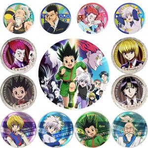58mm HUNTER×HUNTER GON·FREECSS Leorio PaladiKnight Killua Zoldyck 코스프레 의상 배지 핀 SPTE Tinplate 브로치 소품 크리스마스 선물