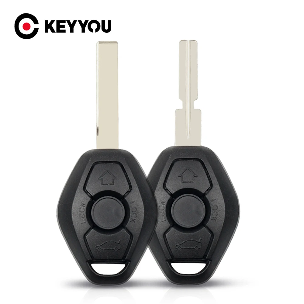 KEYYOU 키 원격 Fob 케이스 교체 자동차 키 쉘 커버 BMW 1 3 5 6 7 시리즈 X3 X5 Z3 Z4 용 열쇠가없는 Fob