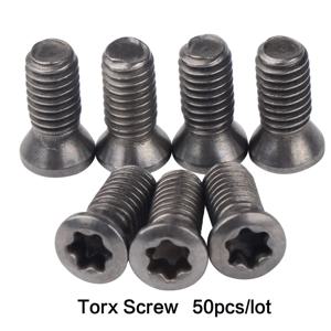50 개/몫 M1.8 M2 M2.5 M3 M3.5 M4 M5 M6 카바이드 터닝 인서트 용 torx 나사 CNC 선반 도구 액세서리 합금강 12.9