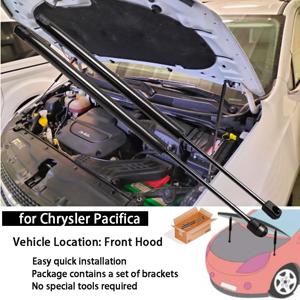 Chrysler Pacifica Voyager 2017-2023 프론트 후드 수정 가스 스프링 탄소 섬유 리프트는 Struts Rod Shocks 선물을 지원합니다.