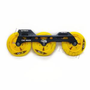 Slalom 스피드 트랜스퍼 인라인 스케이팅 베이스, R5 언밸런스 R5ub 프레임, MATER 옐로우 그린 F1 Gi3 스트리트 로드 타이어, 3*110, 85A, 1 쌍