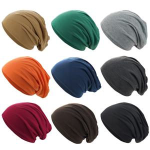 1 팩 솔리드 컬러 남여 남성 여성 Slouchy Beanie 힙합 부드러운 코튼 캡 경량 러닝 비니 성인 드워프 모자