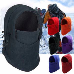 패션 겨울 열 양털 모자 겨울 남성 여성 모자 후드 자전거 방풍 얼굴 Balaclava 모자 목 따뜻한 하이킹 스카프 모자