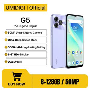 UMIDIGI G5 스마트폰, Android 13, 8GB RAM 128GB ROM, 50MP 카메라, 5000mAh 배터리, 듀얼 SIM 4G 휴대폰