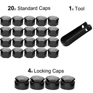 20Pcs 자동차 바퀴 러그 볼트 센터 너트 캡 17mm 휠 너트 커버 캡 보호 커버 캡 녹슬지 않는 자동 허브 나사 커버