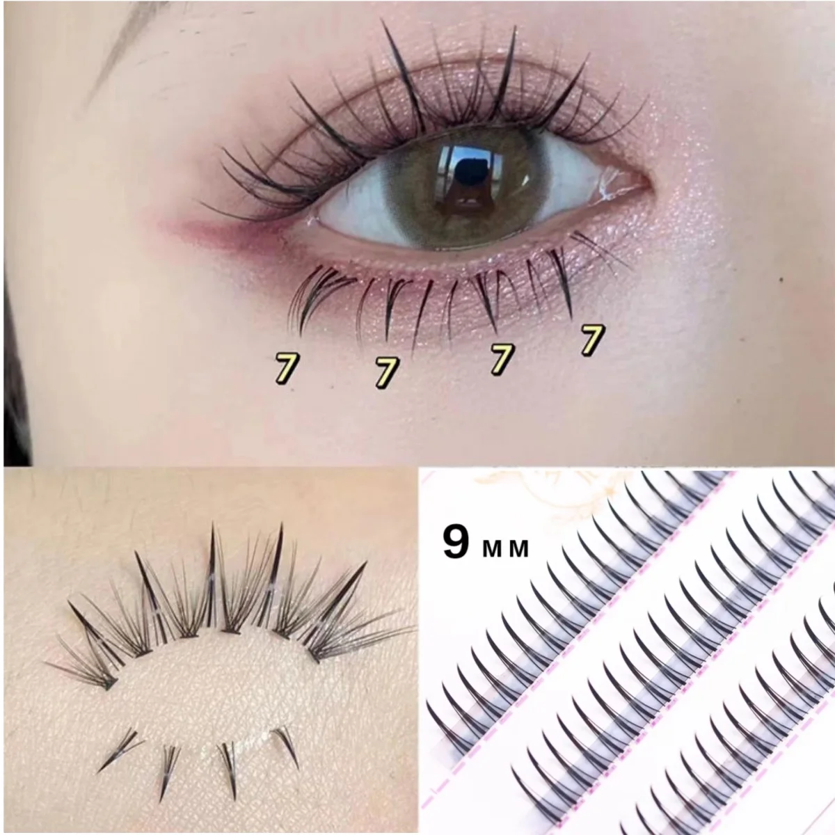 MIAOJIE A/M Type A 인조 속눈썹 8-12mm 믹스 가짜 속눈썹 Natural Fairy Lash 한국 메이크업 개별 클러스터 눈 속눈썹