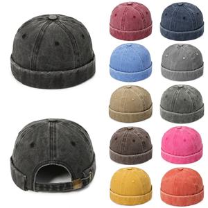 패션 데님 도커 모자 무모한 모자 솔리드 Skullcap 솔리드 컬러 선원 모자 비니 모자 남성 여성 양동이 모자 조정 가능한 아빠 모자
