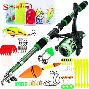 Sougayilang 스피닝 낚싯대 및 릴 콤보1.8M 텔레스코픽 로드, 5.2:1 3BB Fishign 릴 최대 드래그 5kg 전체 낚시 키트