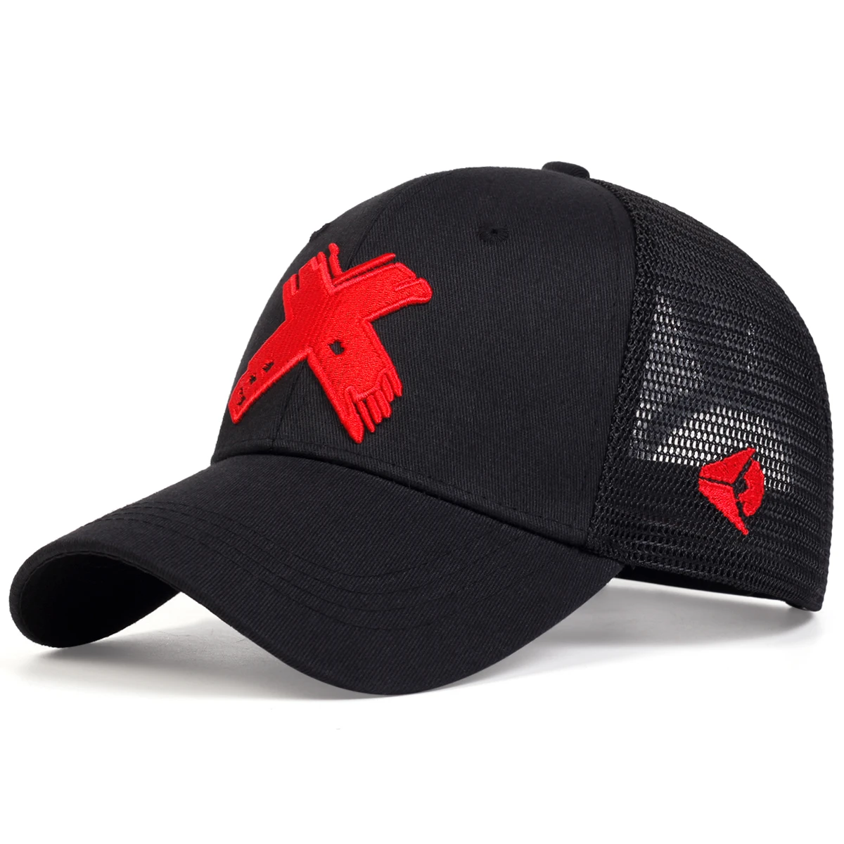 여름 남성 메쉬 야구 모자 야외 스포츠 X 편지 Snapback 모자 여성용 남여 통기성 모자 힙합 트럭 모자