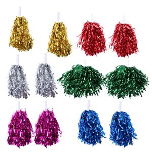 12 Pcs 치어 리더 Pom Poms 핸드 셰이크 소품 플라스틱 스트레이트 핸들 어린이 대학 스포츠 이벤트 기념품 Pompoms 응원 팀
