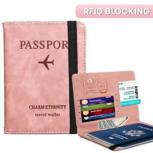 여성 남성 RFID 빈티지 비즈니스 여권 커버 홀더 다기능 ID 은행 카드 PU 가죽 지갑 케이스 여행 액세서리