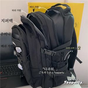 대용량 남여 하라주쿠 스타일 배낭 한국 패션 숄더 백 남성과 여성을위한 방수 캐주얼 여행 배낭