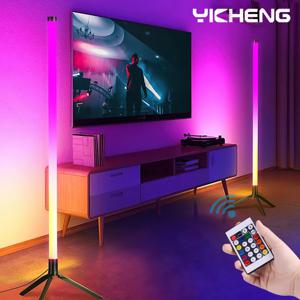 103CM RGB LED 플로어 램프 스마트 원격 제어 현대 코너 플로어 램프 대기 스탠딩 스탠드 라이트 크리스마스 장식 조명