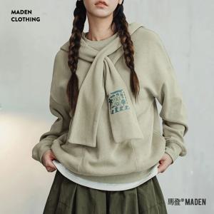 여성용 Maden 케이프 스타일 후드티, TREK 테마 프린트, 다목적 캐주얼 풀오버, 레이어드 재킷, 여성 스트리트웨어 맨투맨, 가을
