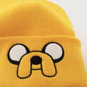 1Pcs 귀여운 강아지 패턴 수 놓은 니트 모자, 노란색 귀 보호 모자, 가을과 겨울을위한 다목적 따뜻한 모자
