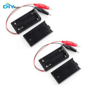 악어 클립이 있는 배터리 거치대 보관 케이스, ON/OFF 스위치가 있는 유선 배터리 박스, 1.5V AA 배터리, 2PCs, 3V, 2PCs