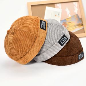 Brimless Skullies 모자 빈티지 코튼 남성 조정 가능한 집주인 도커 모자 다목적 비니 모자 streetwear 돔 모자 힙합 모자