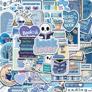 50PCS 블루 Bookish 스티커 컴퓨터 낙서 DIY 케이스 데스크탑 전화 크리 에이 티브 아트 그림 커뮤니티 DIY 장식 스티커 ﻿