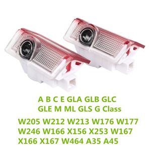 2X W205 W176 W212 W213 W166 X156 W167 X166 W177 A B E C 클래스 LED 자동차 문 환영 프로젝터 유령 그림자 조명 액세서리