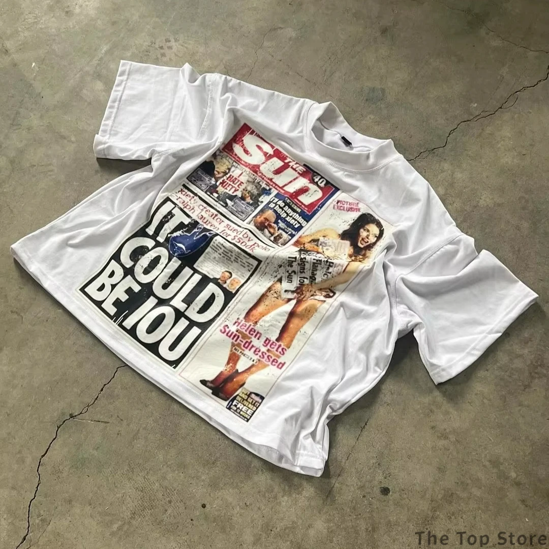 미국 편지 그래픽 t 셔츠 y2k 탑 프로 선택 하라주쿠 고딕 streetwear 대형 t 셔츠 커플 빈티지 남성 의류