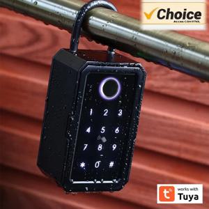 방수 야외 보안 상자: 앱 제어 기능이 있는 TTlock/Tuya 지문 인식 블루투스 게이트웨이 키 박스, 원격 벽걸이 자물쇠