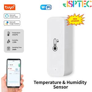 Tuya WiFi 온도 및 습도 스마트 홈 온도계 습도계 APP 원격 알람 Alexa Google 홈과 함께 작동