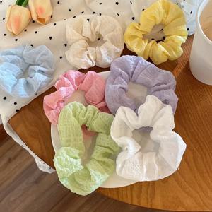 4-7 개/대 여자를위한 캔디 컬러 헤어 Scrunchies 여자 귀여운 탄성 헤어 타이 밴드 머리띠 고무 밴드 헤어 액세서리