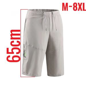송아지 길이 긴 남성 반바지 여름 해변 탄성 버뮤다 남성 경량 스트레치 빅 사이즈 플러스 대형 8XL 지퍼 포켓 카프리 7XL