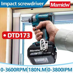 Makita DTD173 1800RPM 무선 임팩트 드라이버 180N.m Makita 배터리 핀용 브러시리스 모터 전기 드릴 목재/볼트/T 모드