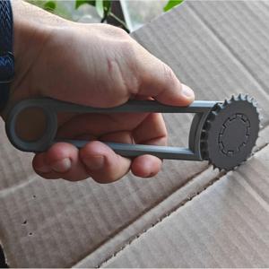 조정 가능한 강철 롤러가있는 1pc 수동 핸드 헬드 판지 상자 펀치 도구-DIY 공예, 카드 수정을위한 회색 구멍 펀치