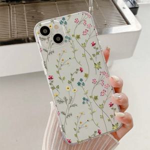 화려한 꽃무늬 투명 폰 케이스 (아이폰 16, 15, 14, 13, 12, 11 Pro Max, Mini, XS, X, XR, 7, 8 Plus, 16 호환) 충격 방지 소프트 커버