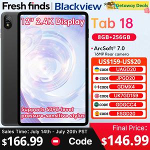 【신제품】Blackview Tab 18 12인치 2.4K 디스플레이 MediaTek Helio G99 8/12GB+256GB 8800mAh Netflix HD 지원 Android Tablet P