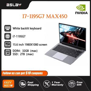 15.6인치 노트북 NVIDIA i7 1195g7 MAX450 DDR4 32GB 램 2TB SSD 노트북 코어 윈도우11 프로 1920 * 1080 화면 휴대용 게이밍 노트북