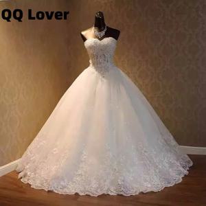 고품질 우아한 럭셔리 레이스 웨딩 드레스 빈티지 붕대 플러스 사이즈 볼 가운 vestido de noiva 맞춤형