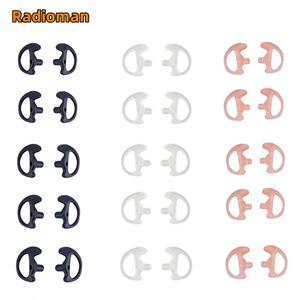 범용 워키 토키 라디오 에어 어쿠스틱 코일 튜브 이어폰 헤드폰 S/M/L 크기 용 5 쌍 흰색 실리콘 이어 몰드 이어 버드