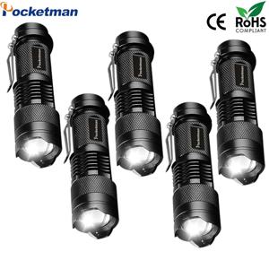 5 PCS 미니 가장 밝은 Led 손전등 전술 손전등 AA 배터리 또는 14500으로 구동되는 강력한 LED 토치 Zoomable Flashlamp
