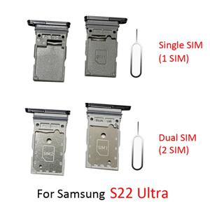 삼성 갤럭시 S22 울트라 S908 S908B 전화 새로운 SIM 칩 트레이 슬롯 홀더 어댑터 단일 듀얼 카드 S22 울트라 액세서리 부품